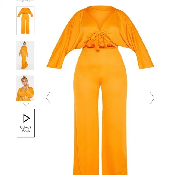 PrettyLittleThing Pants Jumpsuits Plt Dark Mustard Crepe